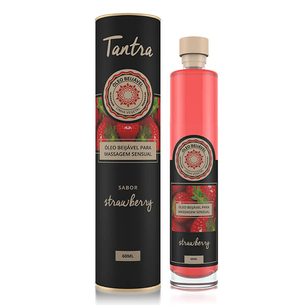 Óleo Sensual Beijável Tantra Morango - 60ml