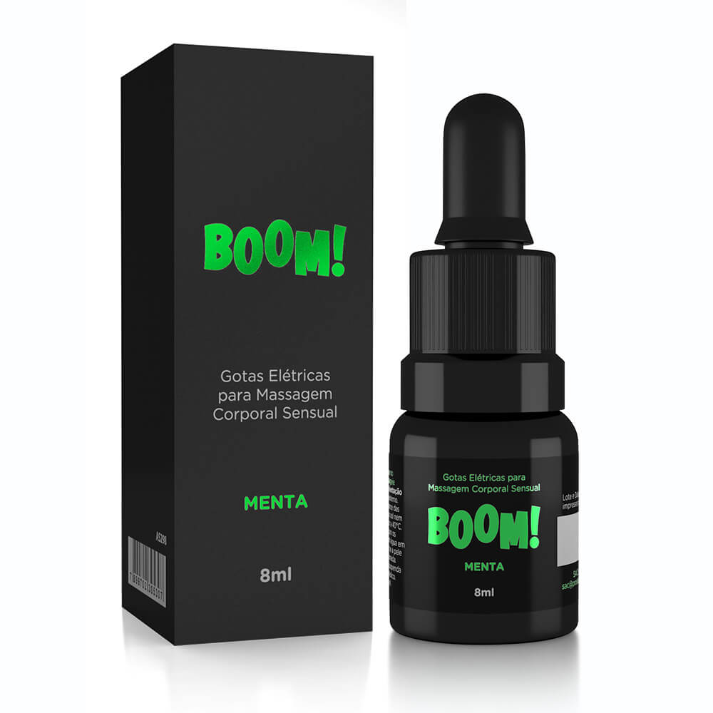 Gel Excitante Feminino Gotas Elétricas Boom Menta - 8 ml