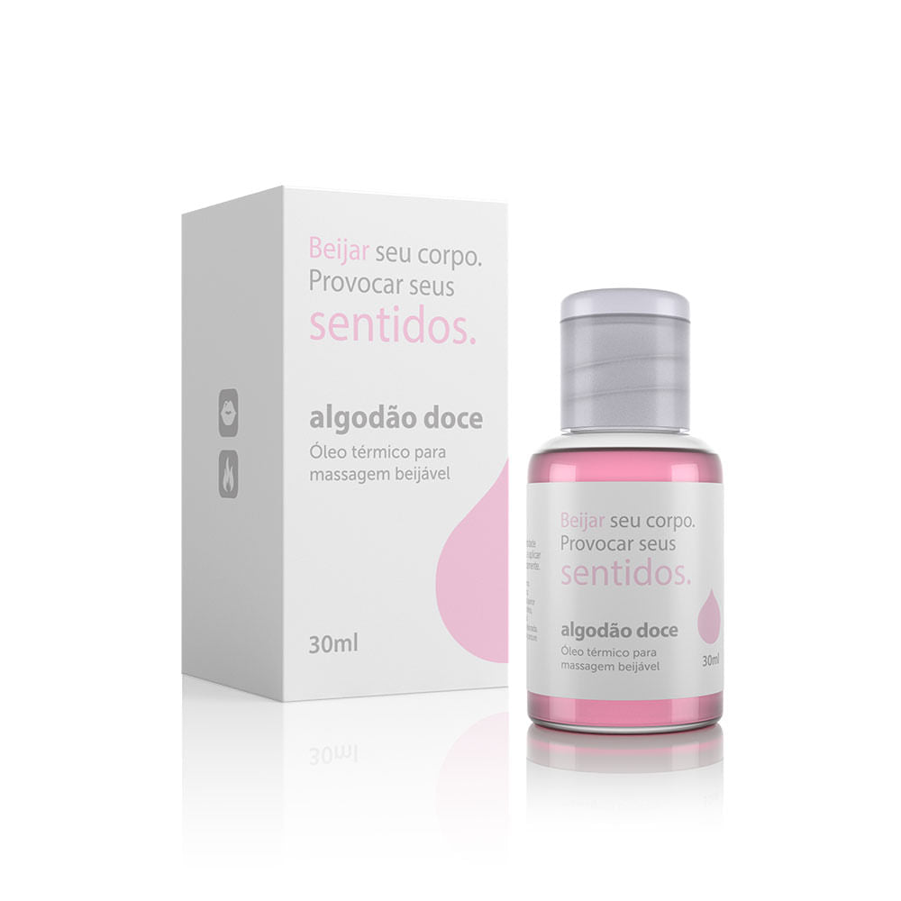 Óleo para Massagem Beijável Hot Sentidos Algodão Doce