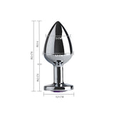 IA229 - Plug Anal Metal Butt Cromado - Médio 8,2 x 3,3 cm