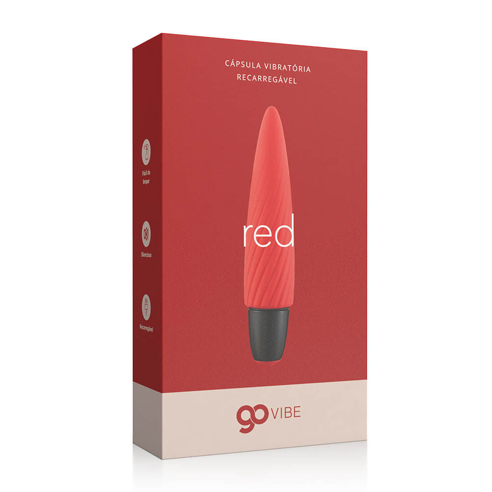 IA360 - Cápsula Vibratória Multivelocidade Recarregável Go Vibe Red