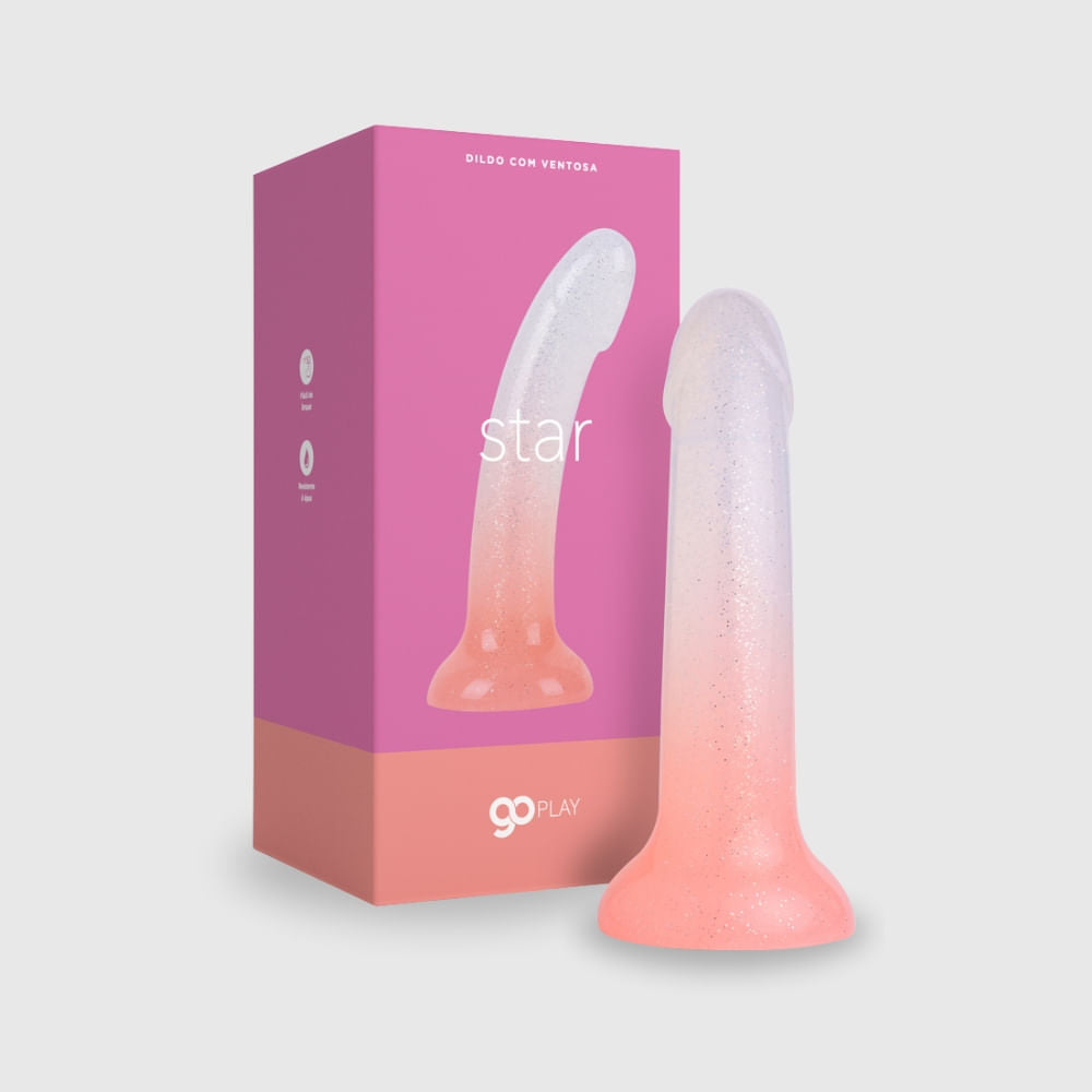 Dildo com Ventosa Go Play Star - Laranja