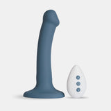 IA454A - Dildo com Ventosa e Vibrador Recarregavel Go Vibe Nina Azul