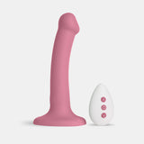 IA454R - Dildo com Ventosa e Vibrador Recarregavel Go Vibe Nina Rosa