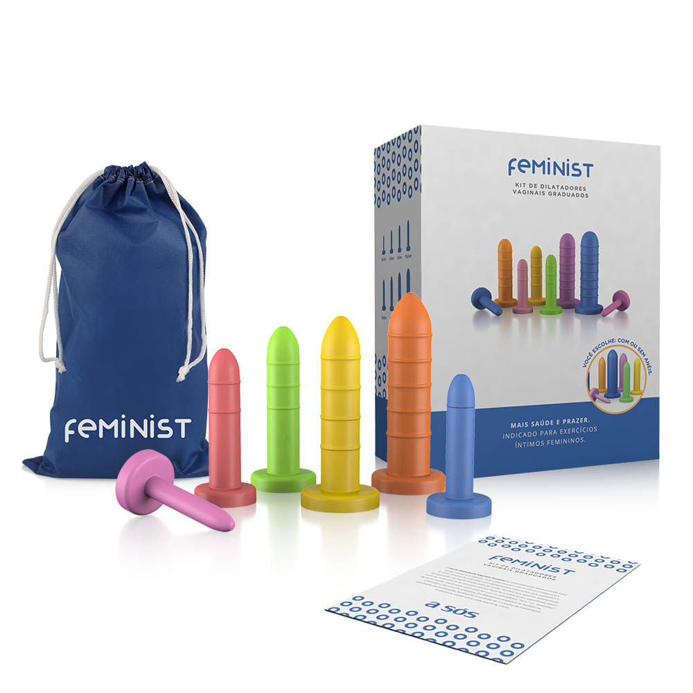 Kit de Dilatadores Vaginais Coloridos Feminist - Anelados - 6 un