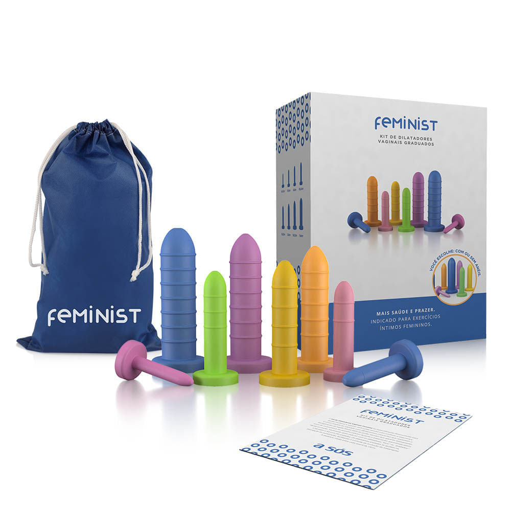 Kit de Dilatadores Vaginais Coloridos Feminist - Anelados - 8 un