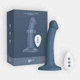 Dildo com Ventosa e Vibrador Recarregável Go Vibe Nina - Azul