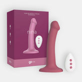 Dildo com Ventosa e Vibrador Recarregável Go Vibe Nina - Rosa