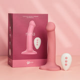 Dildo com Ventosa e Vibrador Recarregável Go Vibe Nina - Rosa