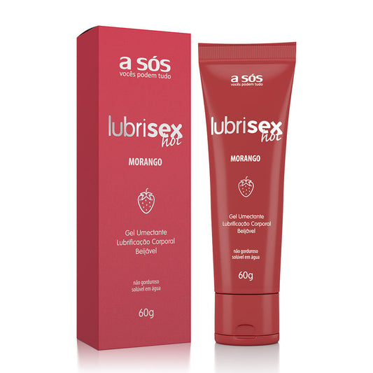 Gel Lubrificante Beijável Lubrisex Morango Hot - 60 g 1000