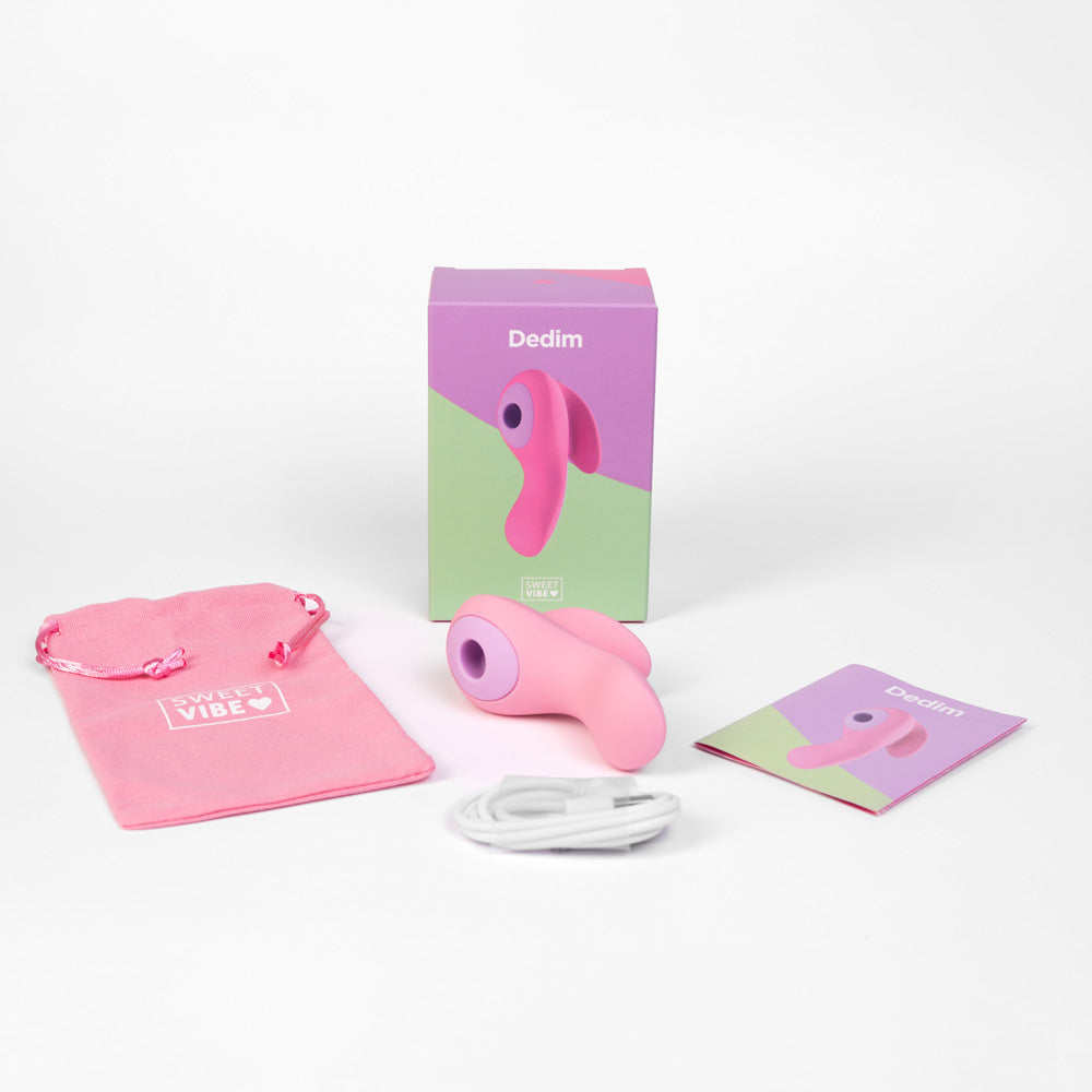 Estimulador de Clitóris em Dedeira Sweet Vibe Dedim Recarregável Rosa