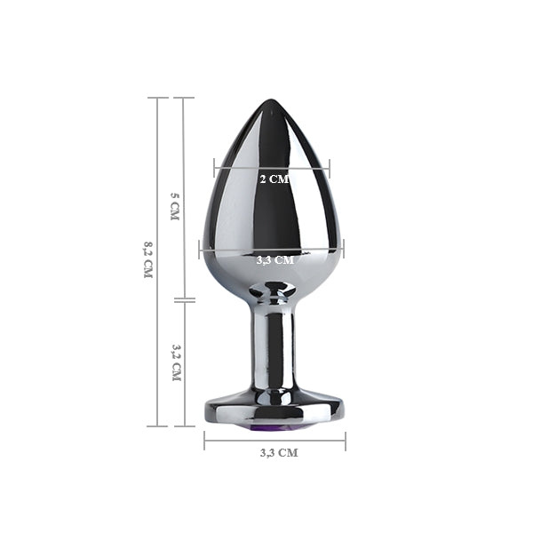 IA229 - Plug Anal Metal Butt Cromado - Médio  8,2 x 3,3 cm