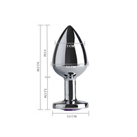IA229 - Plug Anal Metal Butt Cromado - Médio  8,2 x 3,3 cm
