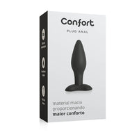 IA258 - Plug Anal em Silicone Confort Médio- Preto