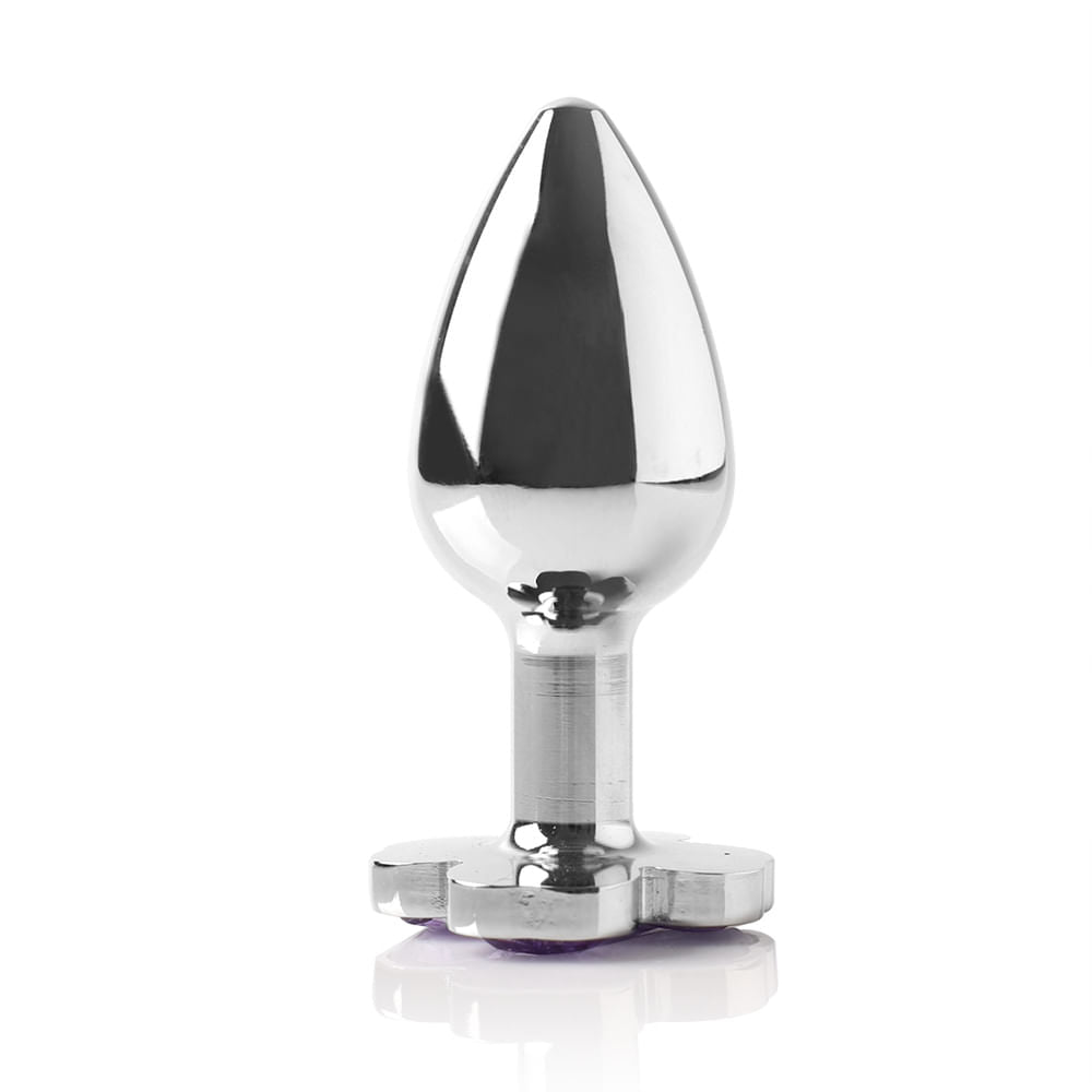 IA324 - Plug Anal Metal Luck Cromado - 6.5 cm x 2.5 cm