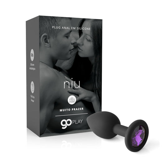 Plug Anal em Silicone Go Play Niu - Preto 1000