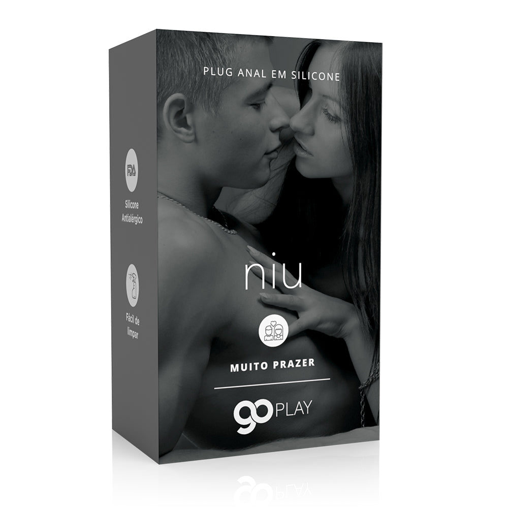 IA332P - Plug Anal em Silicone Go Play Niu - Preto