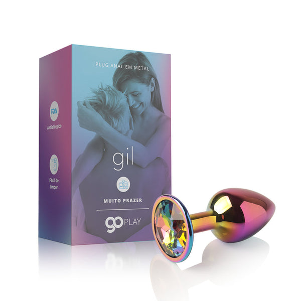 Plug Anal Metal Go Play Gil Furta-Cor - 7 cm x 2.5 cm