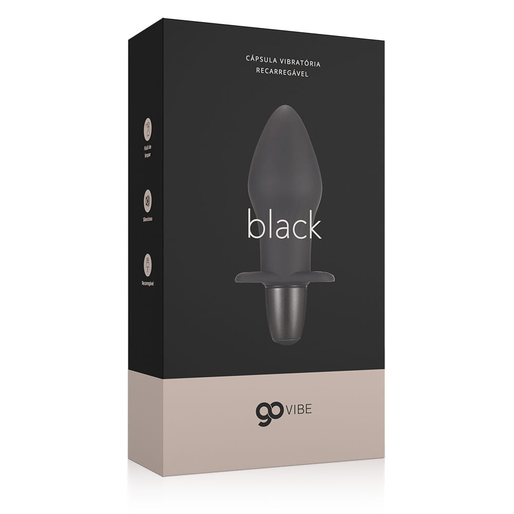 IA407 - Cápsula Vibratória Multivelocidade Recarregável Go Vibe Black