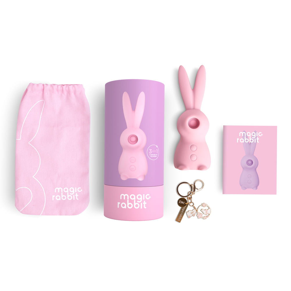 IA431R - Estimulador de Clitóris Recarregável Magic Rabbit 3 em 1 - Rosa por Ingrid Guimarães
