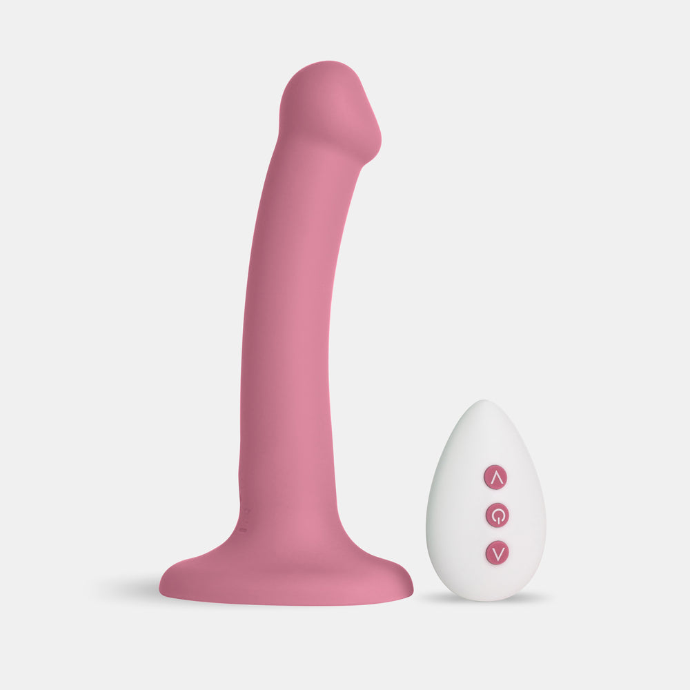 IA454R - Dildo com Ventosa e Vibrador Recarregavel Go Vibe Nina Rosa