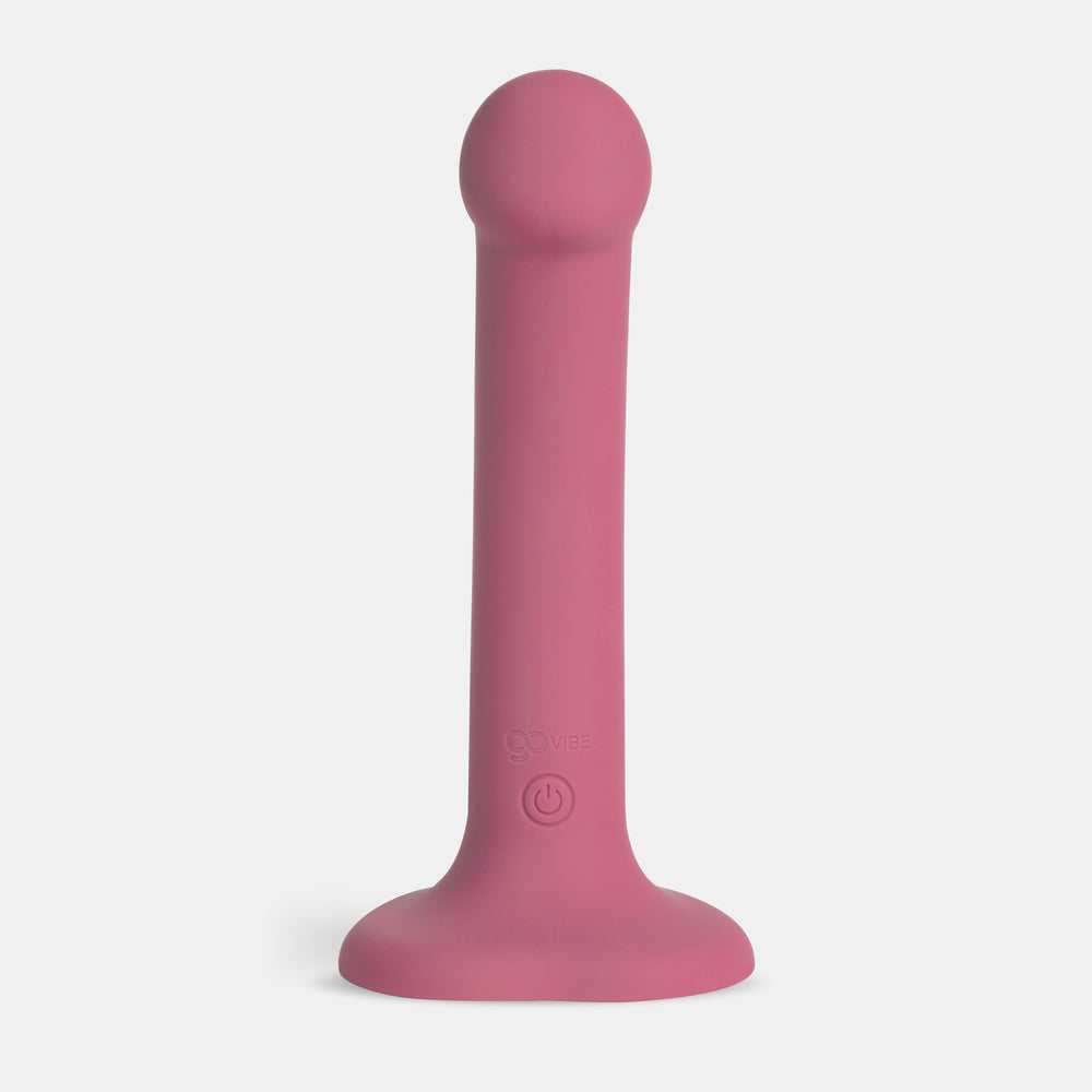 IA454R - Dildo com Ventosa e Vibrador Recarregavel Go Vibe Nina Rosa