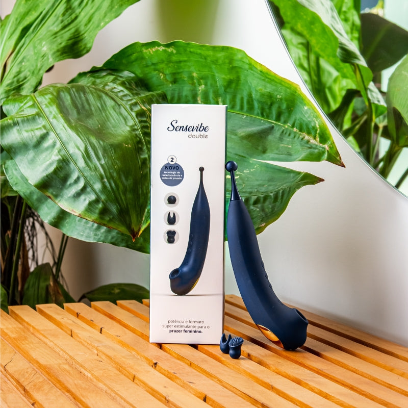 Vibrador e Estimulador Sugador Recarregável Sensevibe Double