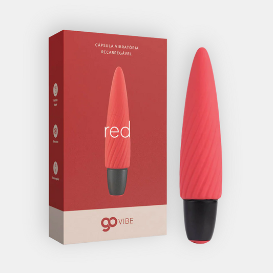 Cápsula Vibratória Multivelocidade Recarregável Go Vibe Red 800