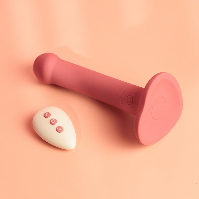 Dildo com Ventosa e Vibrador Recarregável Go Vibe Nina - Rosa