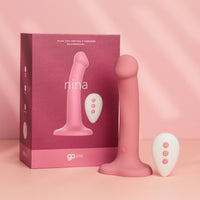 Dildo com Ventosa e Vibrador Recarregável Go Vibe Nina - Rosa
