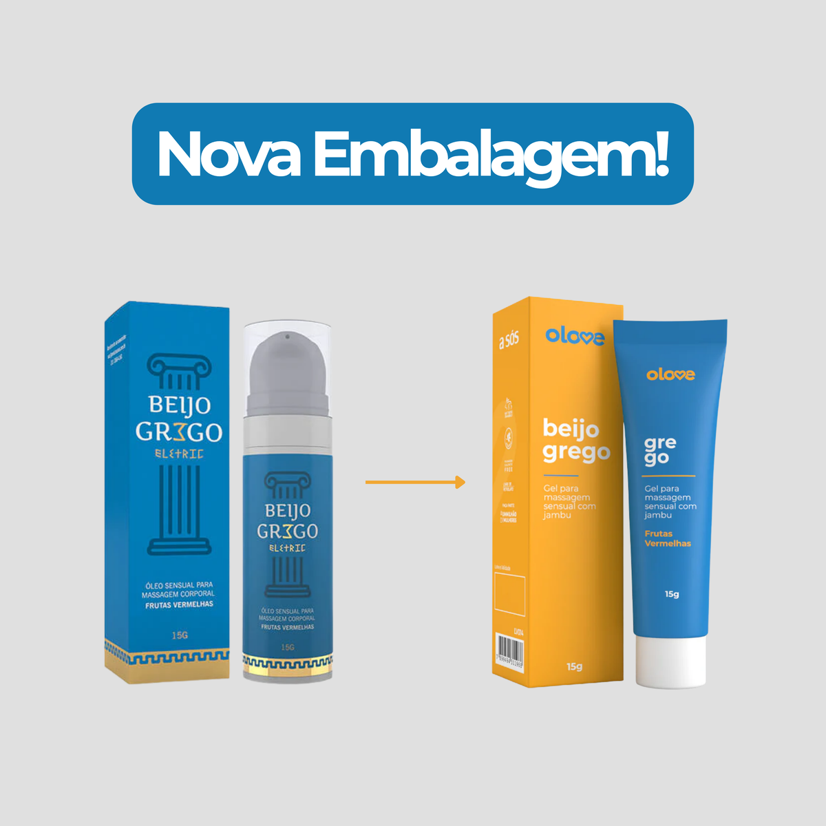 Gel Excitante Beijável Olove Beijo Grego - 15 g